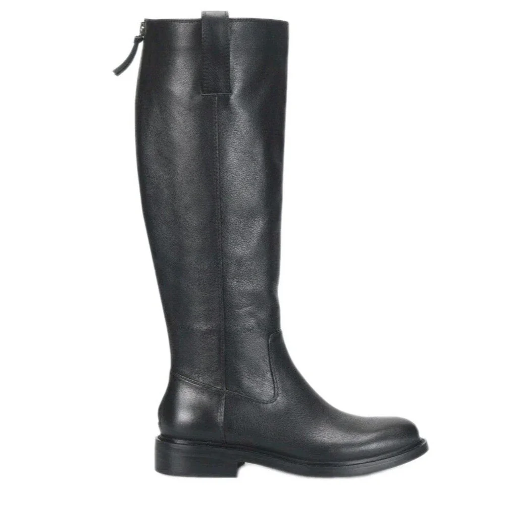 Womens Sofft Samantha III Black Leather Knee High Riding Boots Size 6 M NWOB